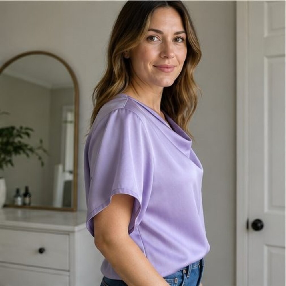 Gray Ruffle Blouse - Picture 3 of 6